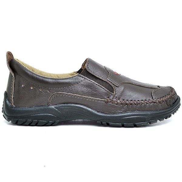 Sapato Masculino Drive Mocassim Em Couro Café