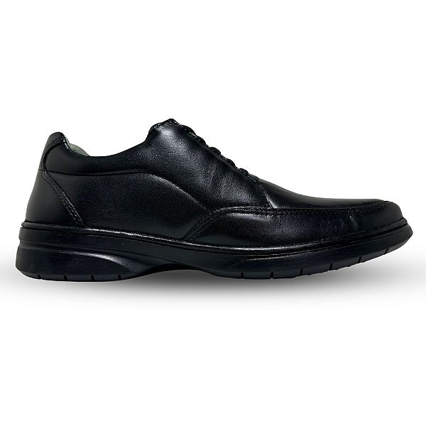 Sapato Social Masculino Conforto Ziper Calce Facil Anatomico Gel Preto