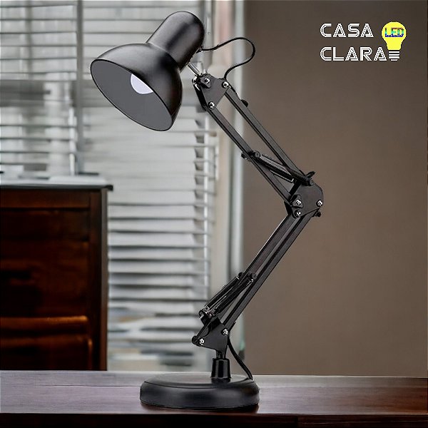 Luminarias De Mesa Articulada Preta E27