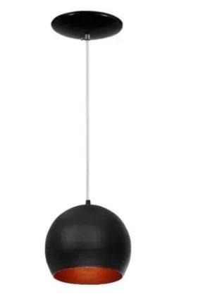 Pendente Aluminio Bola Cobre C/ Branco E-27
