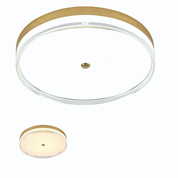 Plafon 40cm 60w 3000k 4800lm Dourado