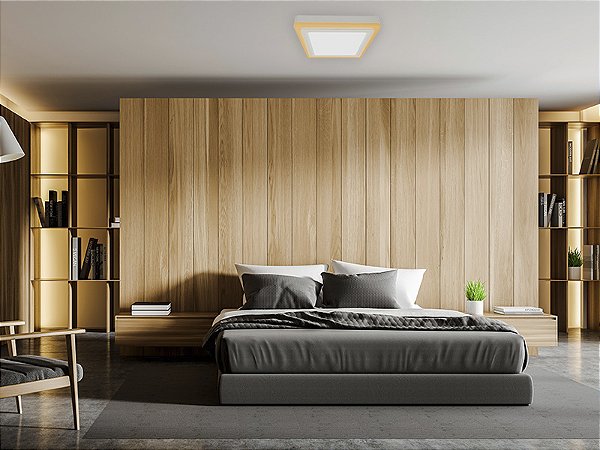 Painel Led Dual Color 18w+6w Sobrepor Quadrado Branco