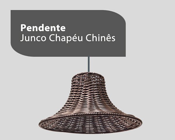 Pendente Junco Chapeu Chines Cor Tabaco E-27