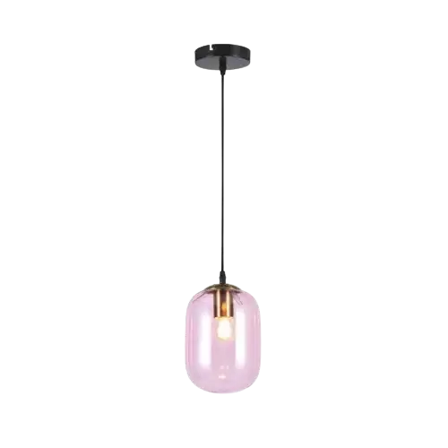 Pendente Glass Champagne Rosa E27 50x200mm Ip20