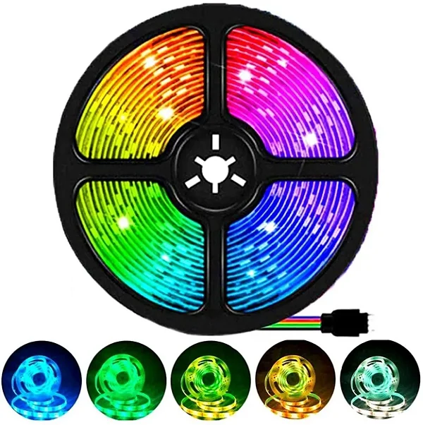 Fita Led Base Preta, De 3mt Com Controle Inova