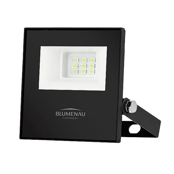Refletor LED Play 10W IP66 Alum Quad 65mm Bivolt Decorativa Verde - Preto
