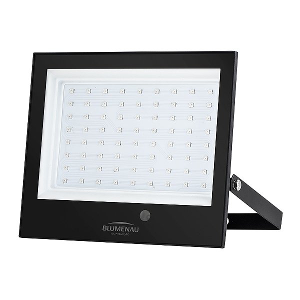 Refletor LED Play 100W IP66 Alum Quad 190mm Bivolt Decorativa RGB