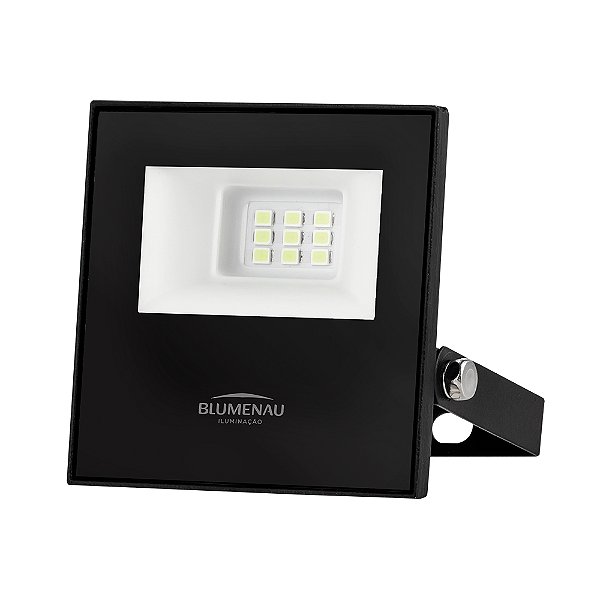 Refletor LED Play 10W IP66 Alum Quad 65mm Bivolt 6.500K - Preto
