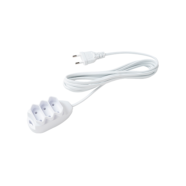 Extensao Eletrica 3 Tomadas 2 Pinos 10a 5m Branca Ext 2005