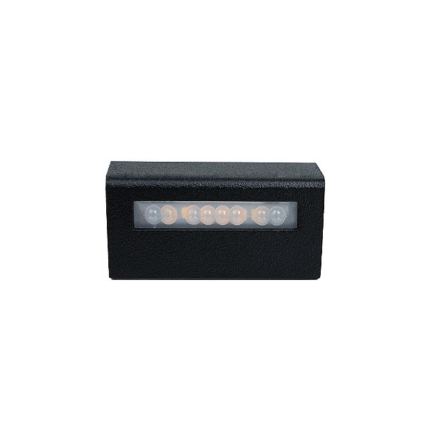 Balizador Hesse LED IP65 Alum 80mm 3W Bivolt 3.000K Preto Fosco