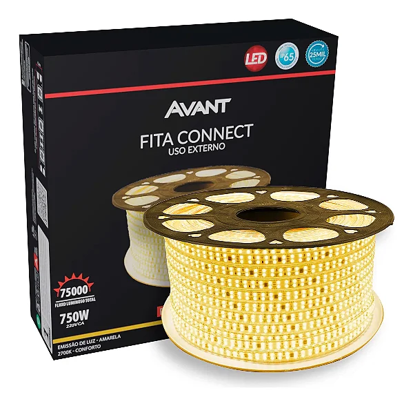 Led-Fita-Ext-Connect-Ip65-15wm-Am2700k-220vca Vendida P/ Metro Vendido P/ Metro