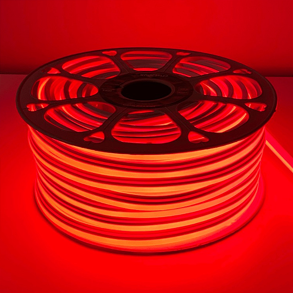 Fita Led Neon 50mt 220v 14,4w/M Vermelha Ip65 Vendida P/ Metro