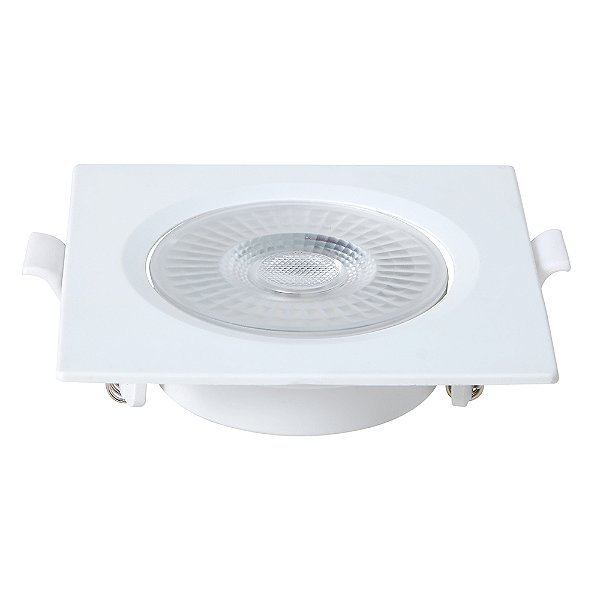 Spot LED Embutir Quadrado 6W 3.000K - Branco