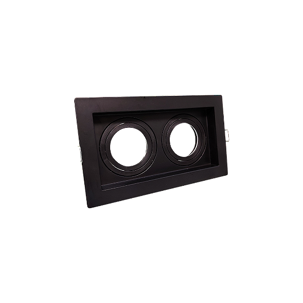 Spot Recuado Duplo Para Lampada Mr16 Preto Br