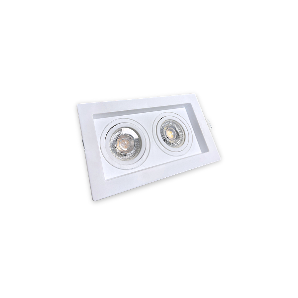 Spot Recuado Duplo Para Lampada Mr16 Branco Br