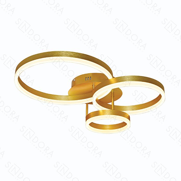 Plafon 20x30x40cm 56w 4200lm 3000k Dourado
