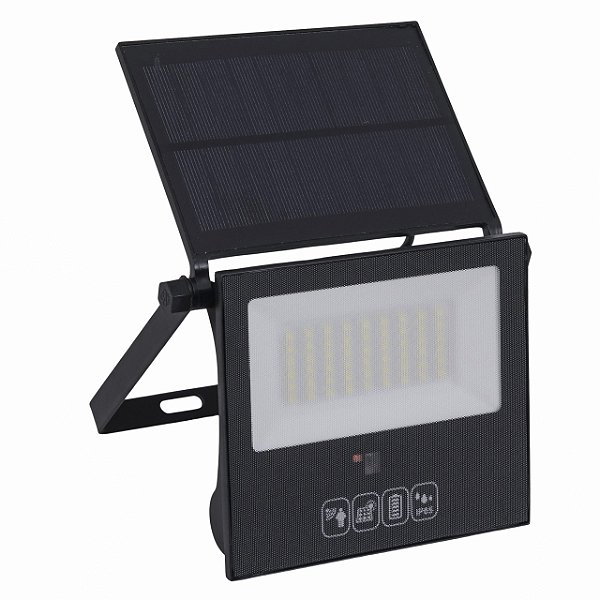 Projetor Solar Slim 80w 6500k Preto 800 Lumens Ip65