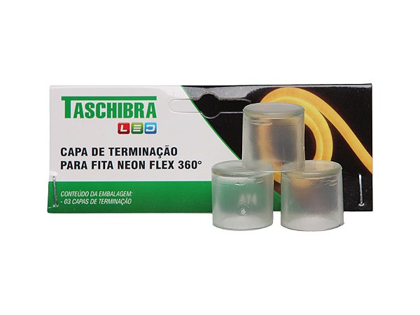 A74 Capa De Terminação Para Fita Led Neon Flex 360 3pct