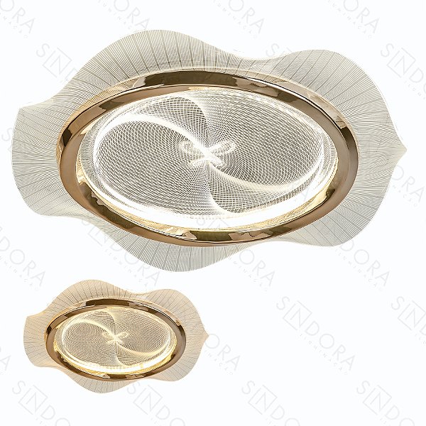 Plafon 50cm 60W 3000K 4450LM Dourado