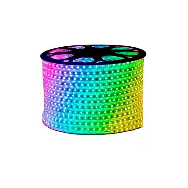 Fita Led Praxis 16mm 220V IP65 SMD 5050 18W/M 96Leds/M RGB s/ Acessórios VENDIDA EM METRO
