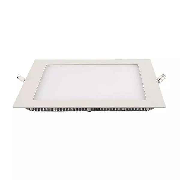 Painel LED Tech Slim 18W Emb Alum Quad 218mm Bivolt 3.000K - Branco