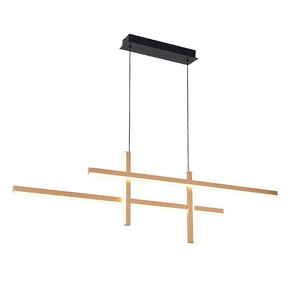 PENDENTE LED ASHI 40W 3000K OURO CHAMPAGNE E PRETO