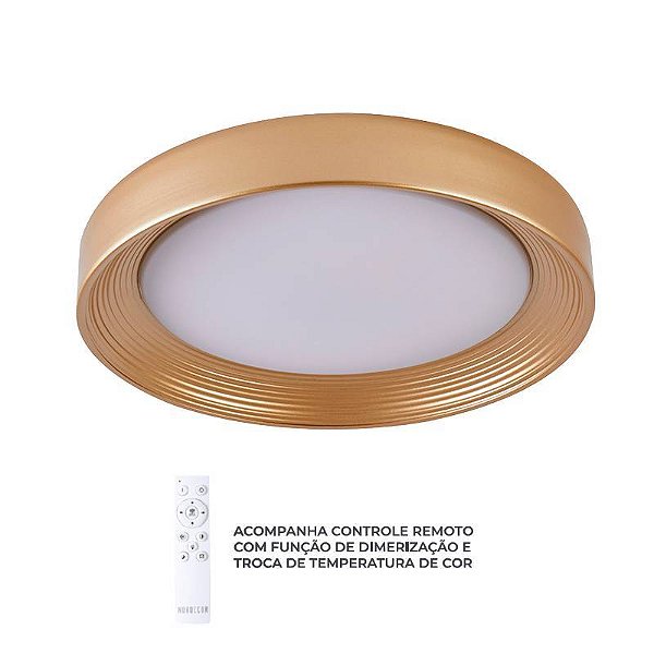 PLAFON LED VETA 50CM 36W 3K/4K/6,5K DOURADO