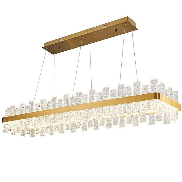 PENDENTE LED LOWY RET 120CM 40W 2700K DOURADO BRILHO