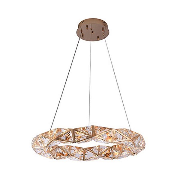 PENDENTE LED KAZY 53CM 24W 3000K OURO BRILHO
