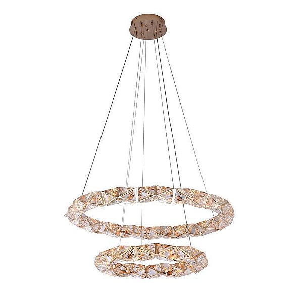 PENDENTE LED KAZY 53/80CM 62W 3000K OURO BRILHO