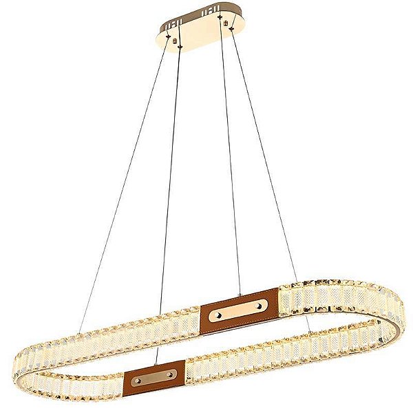 PENDENTE LED CRISTAL GULTY 30*96CM 40W 3000K OURO BRILHO