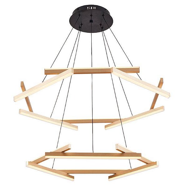 PENDENTE LED WIDA 60/80CM 100W 3000K OURO CHAMPAGNE