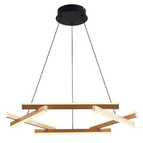 PENDENTE LED WIDA 66CM 45W 3000K OURO CHAMPAGNE