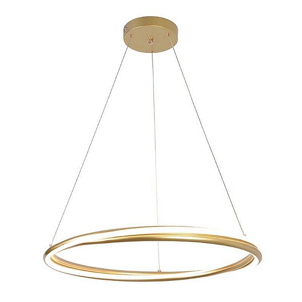 PENDENTE LED EUNI 60CM 56W 3000K DOURADO