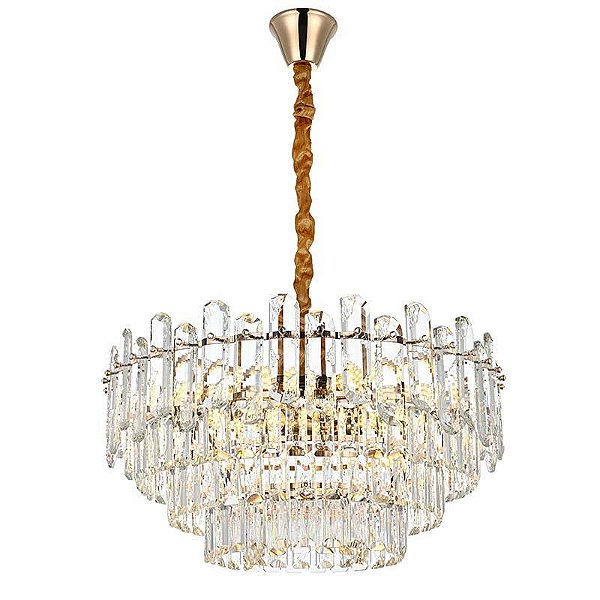 PENDENTE CRISTAL KOINE 60CM 11*E14 OURO BRILHO