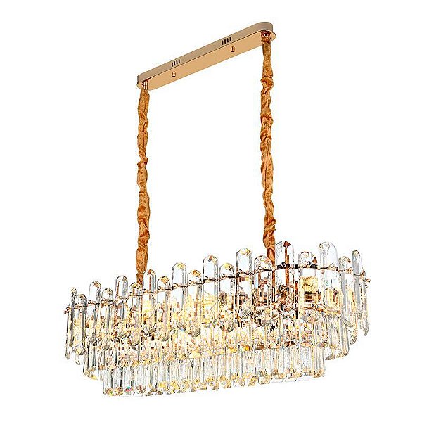PENDENTE CRISTAL KOINE ON 26* 80CM 12*E14 OURO BRILHO