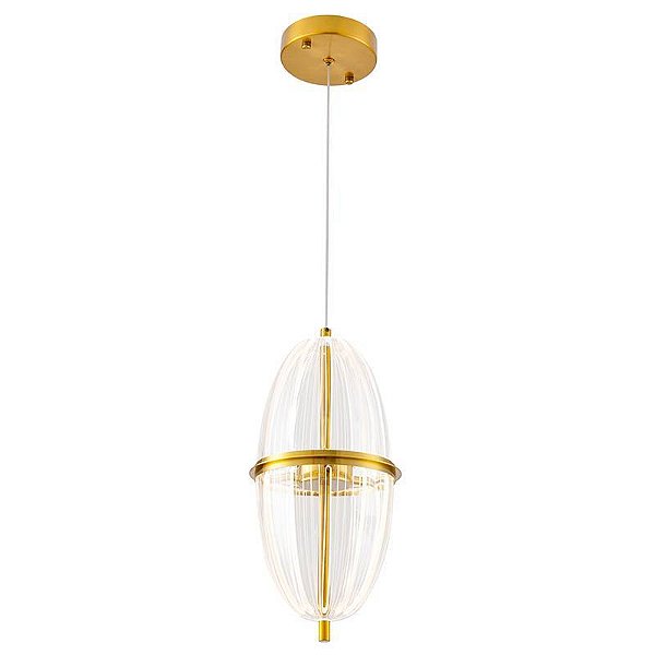 PENDENTE LED MIZA OLI 12W 2700K OURO BRILHO