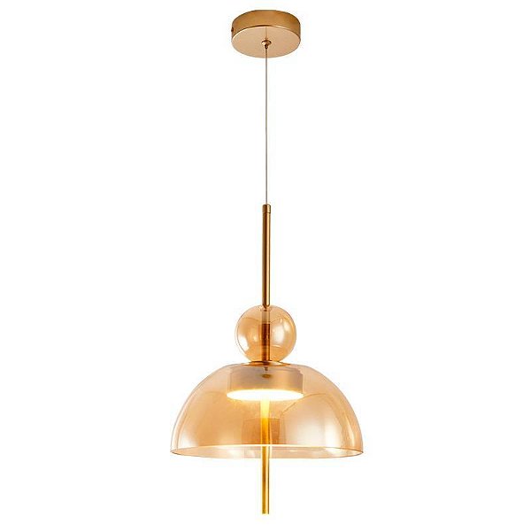 PENDENTE LED KHOLY 25CM 8W 3000K DOURADO AMBAR