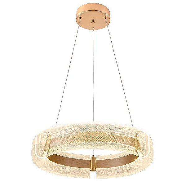 PENDENTE LED DALEN 60CM 60W 2700K OURO BRILHO