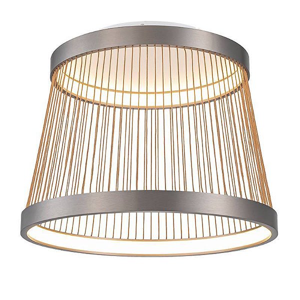 PLAFON LED BEYS 51CM 46W 3000K CINZA/DOURADO