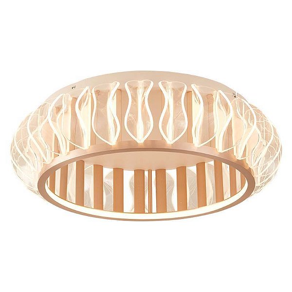 PLAFON LED WAVY 60CM 52W 2700K OURO CHAMPAGNE
