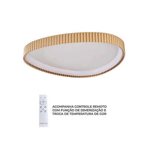 PLAFON LED RIVY 65CM 36W 3K/4K/6,5K DOURADO