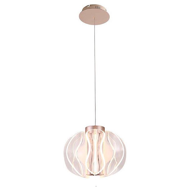 PENDENTE LED WAVY 12W 2700K OURO CHAMPAGNE