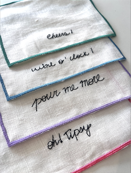 Kit Guardanapo Coquetel Cheers! - Linho Off