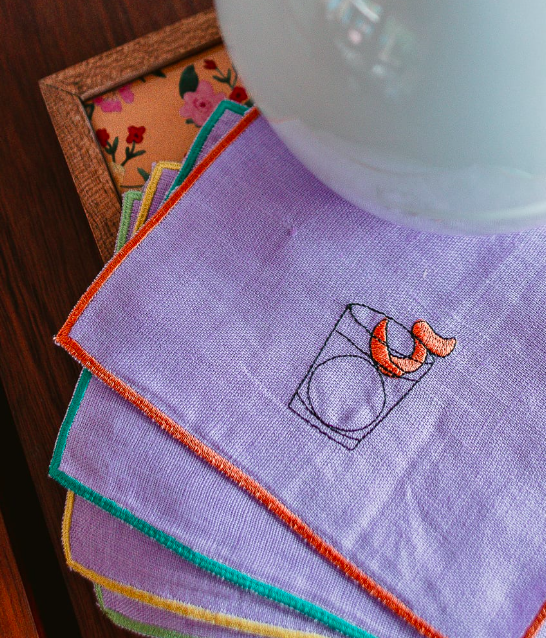 Kit Guardanapo Coquetel Drinks - Linho Lilás