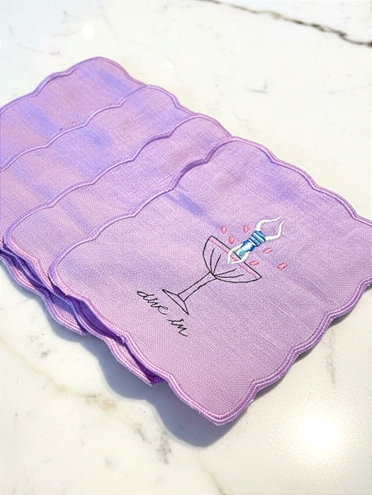 Kit Guardanapo Coquetel Dive in - Linho lilás