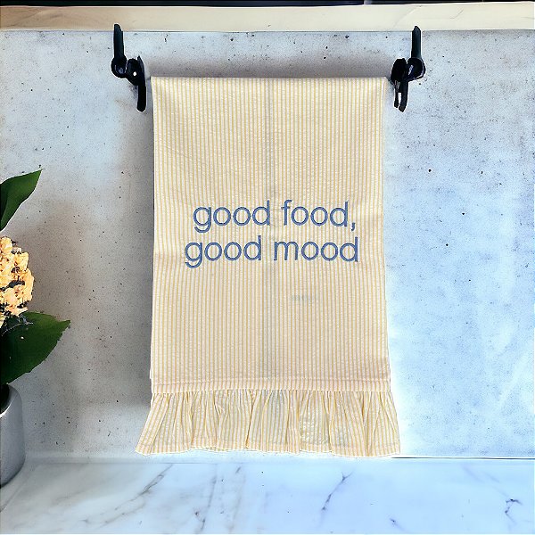 Pano de Copa Good Food, Good Mood - Amarelo