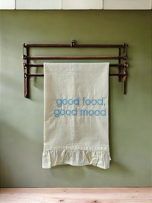 Pano de Copa Good Food, Good Mood - Amarelo