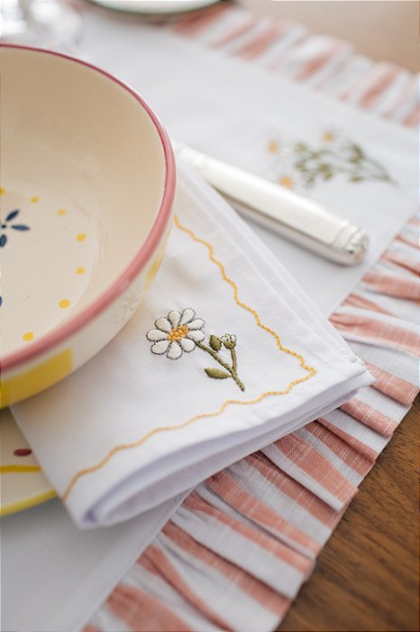 Jogo Americano Babado Margarida - Laranja