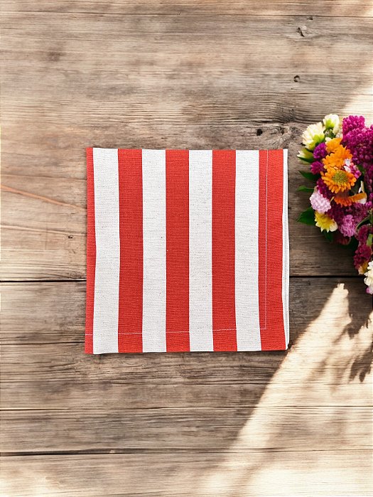 Guardanapo de Mesa Listras - Vermelho